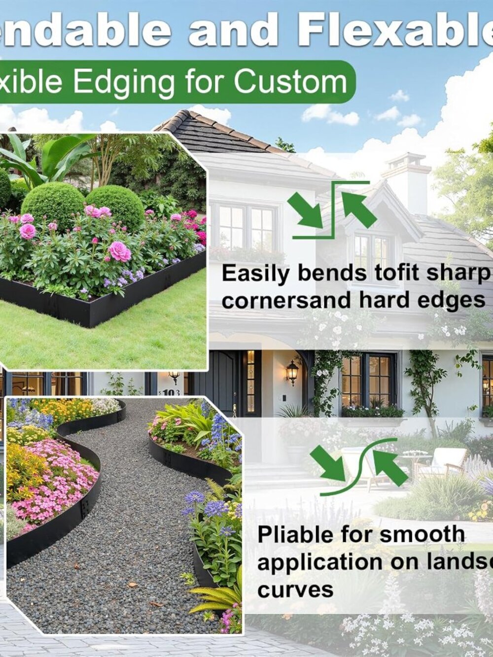 Steel Landscape Edging 6-Pack, 10" H X 40" L Bendable Metal Edging